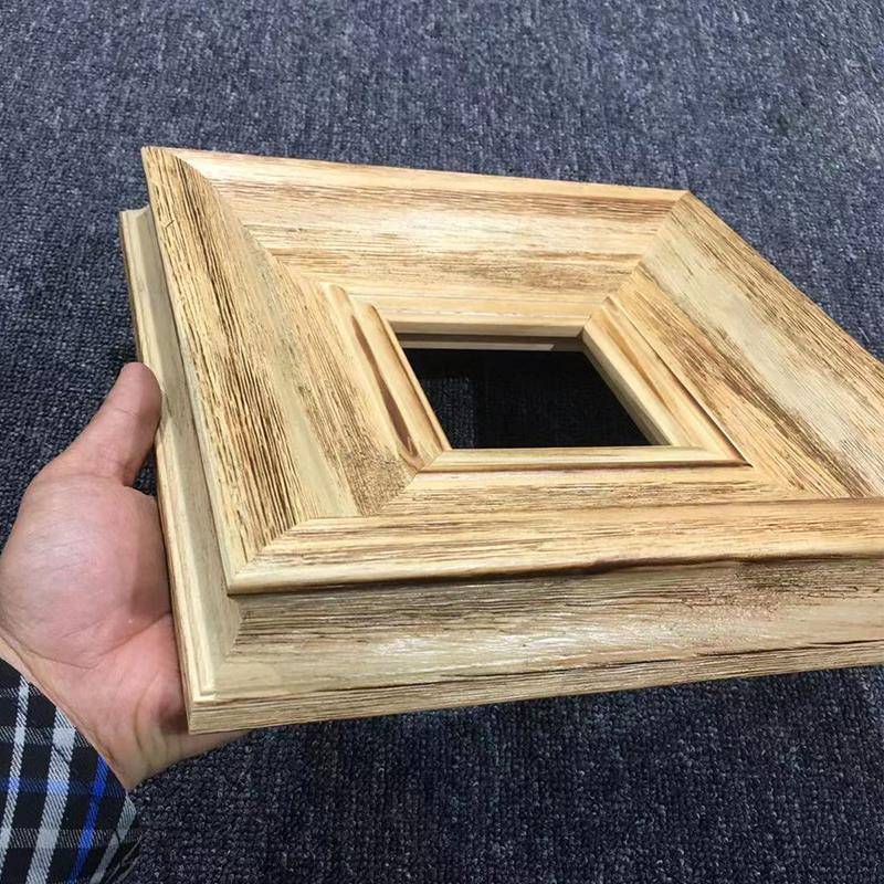 口出现代简约原木色画外框木欧式复古中2020911古相框装实裱油框