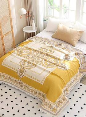 全棉流苏毯CC202404花边毛巾夏被纯棉季公室午睡单人毛毯家办用款