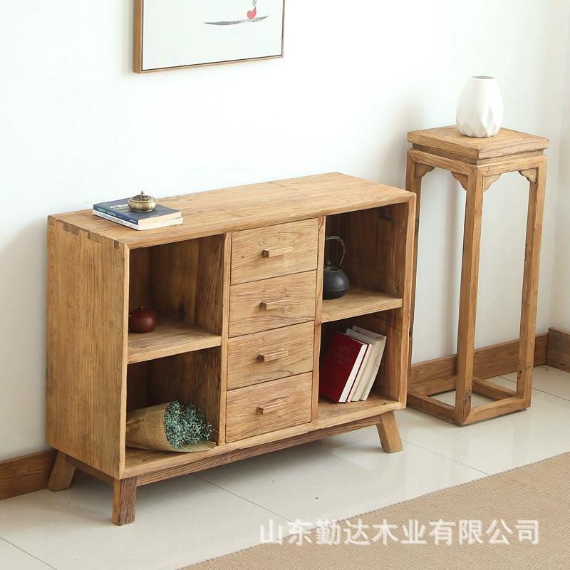 老榆木古架架卧室书储物柜客厅ZMR柜茶水复古茶具收纳柜木质博书