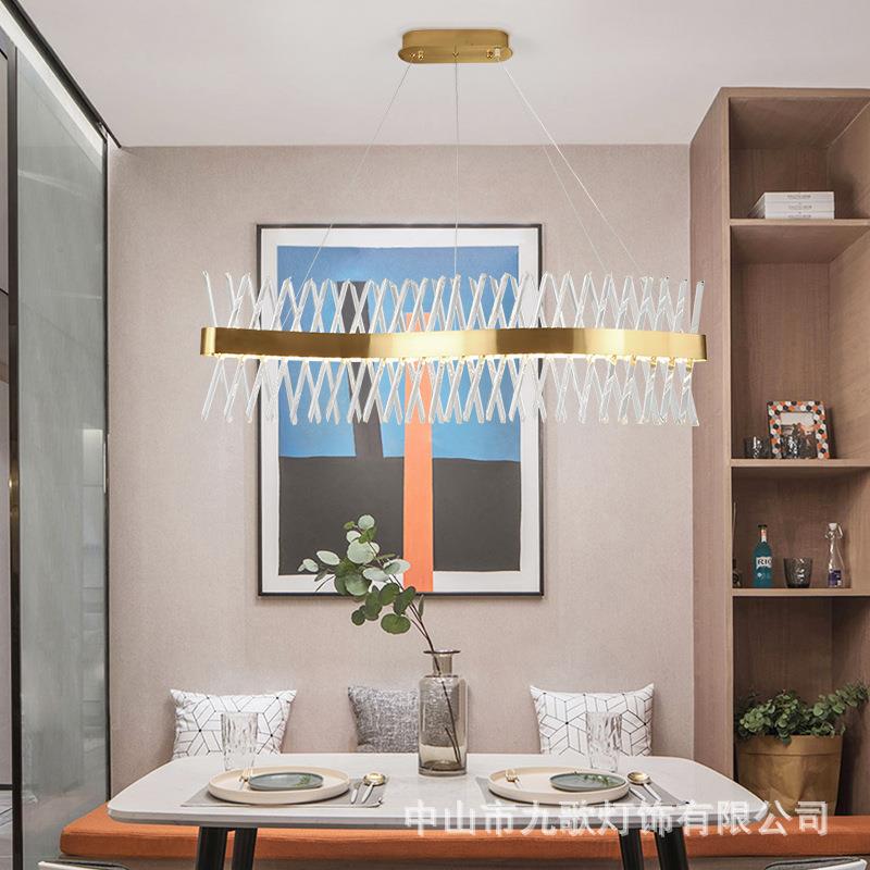 轻晶8693吊灯现代简约餐厅客厅水具别墅后现代卧奢室楼梯间网红灯