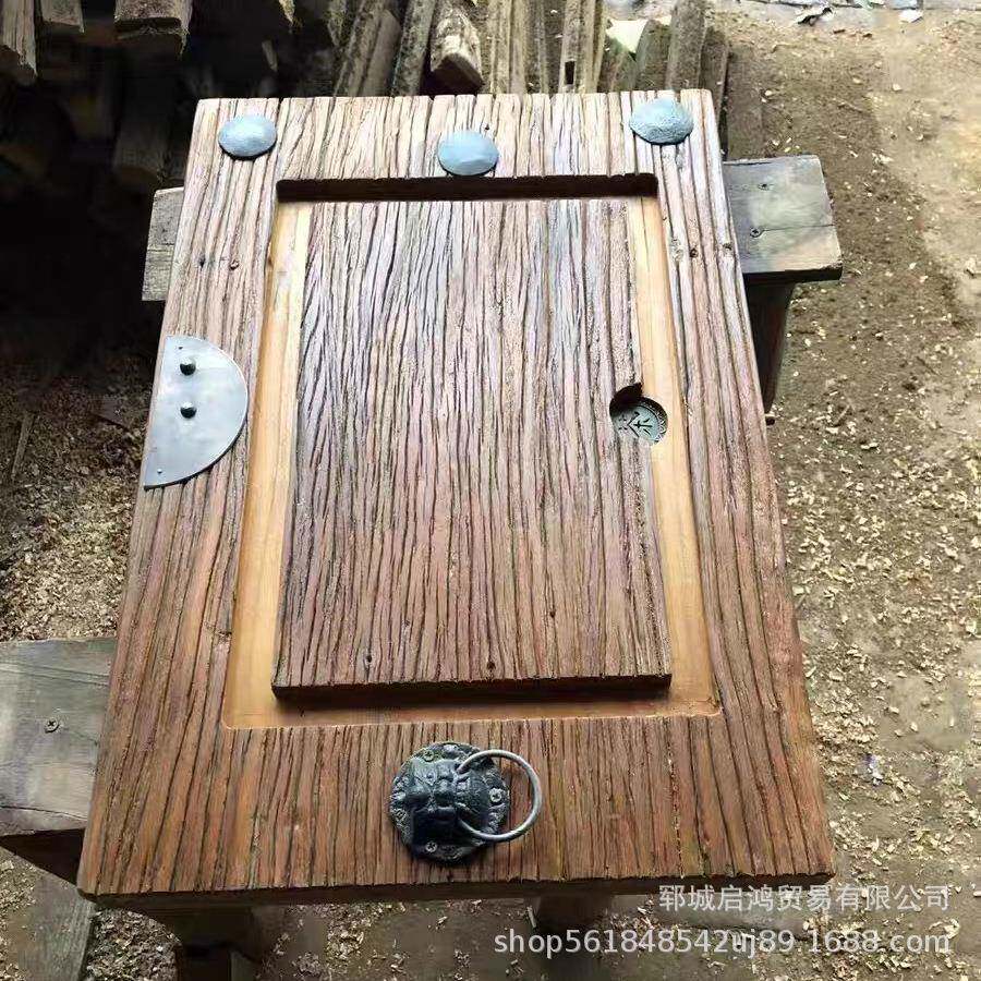 老榆木泡茶盘风化木茶台原木复怀古旧创VPK意茶盘实背木茶托景干