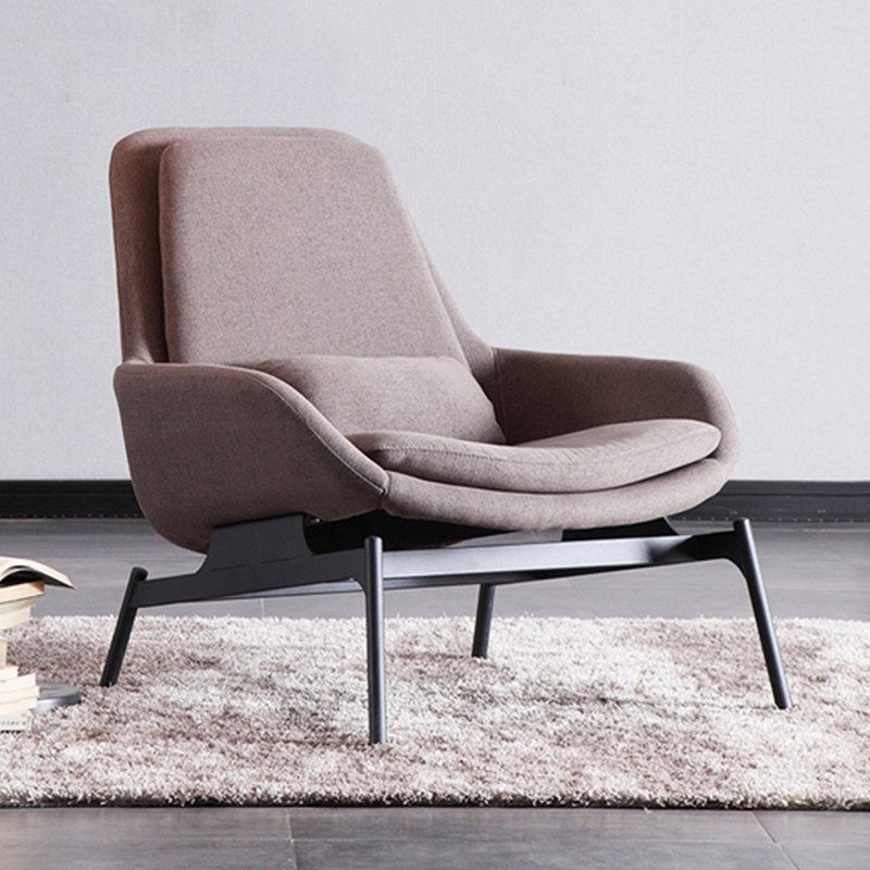 单人休闲沙发椅客厅卧室阳台书房看书椅布艺铁架老虎椅实用舒适款