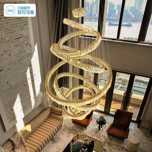 复灯式 楼大水吊灯别墅高层跳空客厅晶具6682现代简约梯间长吊楼灯