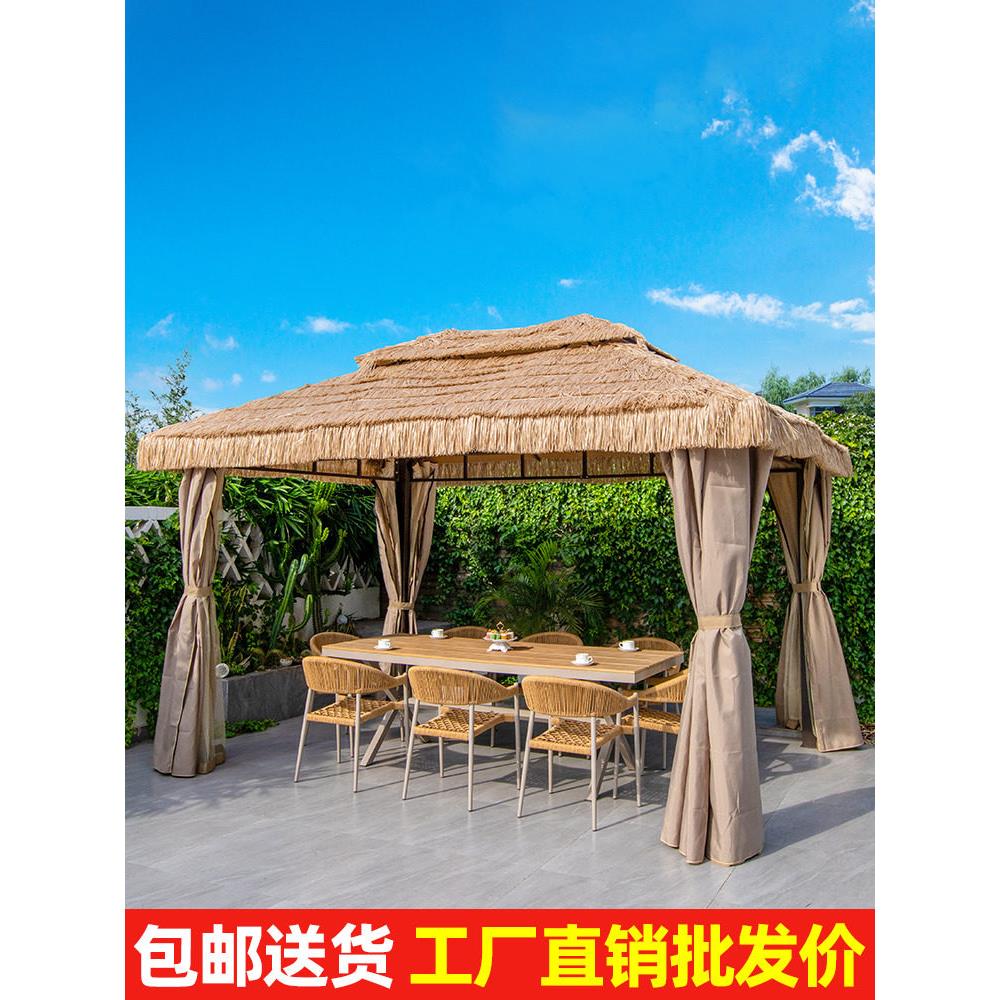 室外亭庭院农家乐兰花帐篷景区遮阳棚室外炉屋模拟稻草亭