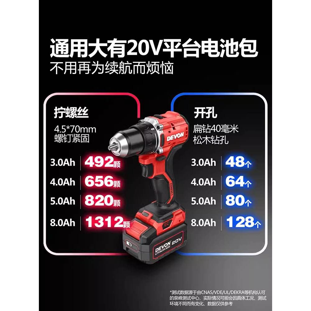 大佑手电钻5203/5205锂电池可充电螺丝刀螺丝刀中负载钻高扭矩工
