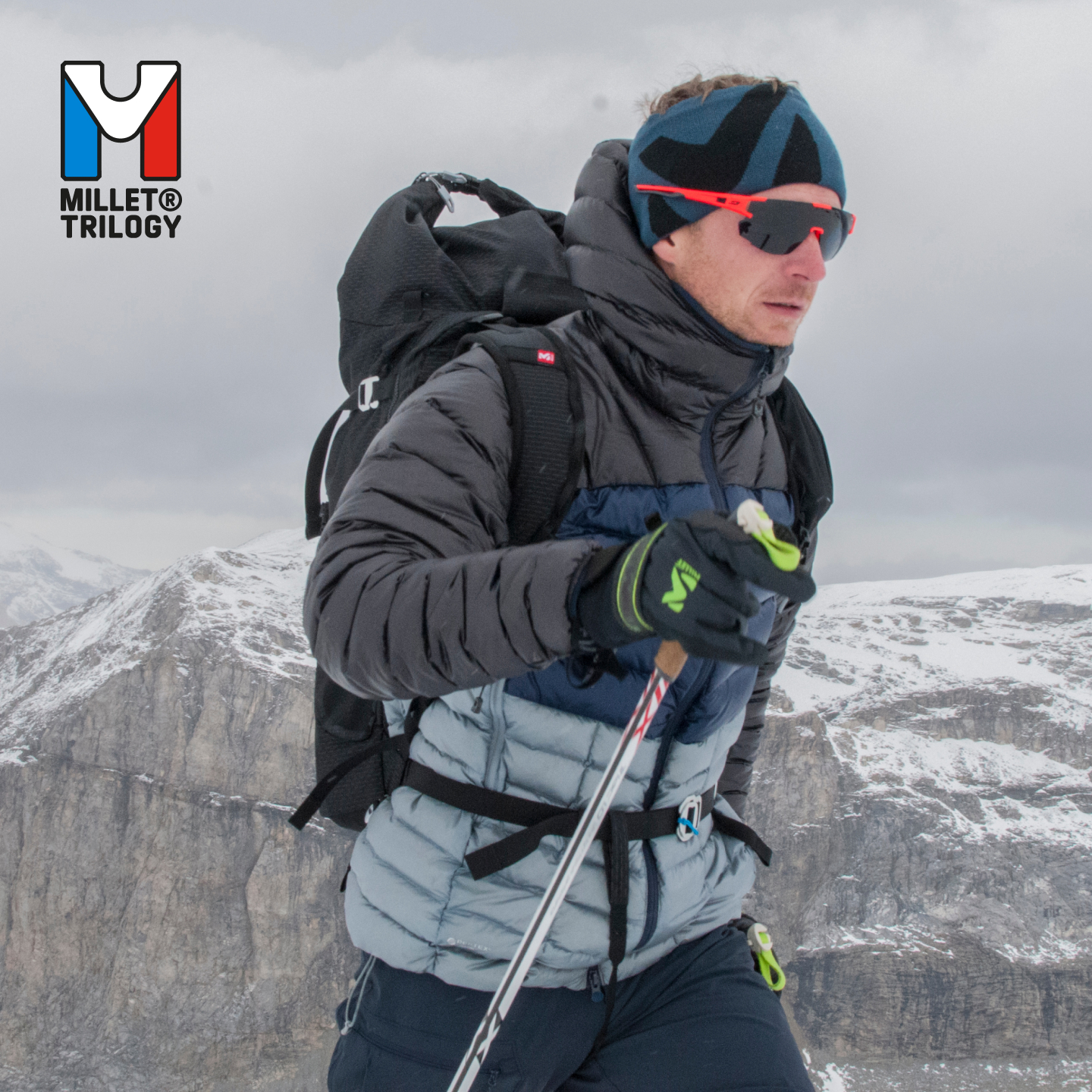 MILLET三部曲男士连帽羽绒服