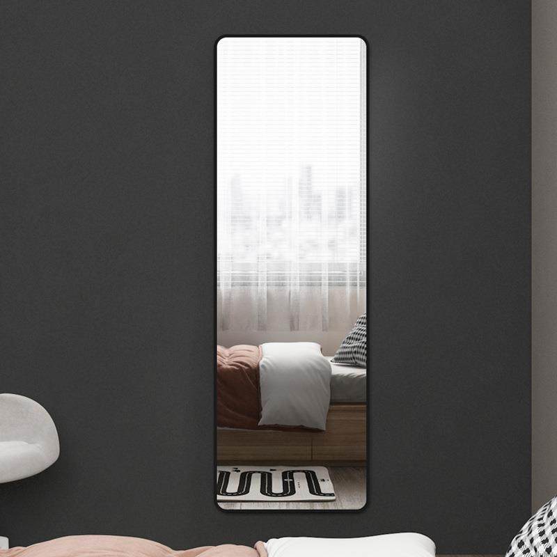全身穿衣镜子墙家卧室壁挂玄贴关轻奢化免妆打IOF孔挂墙可粘试用