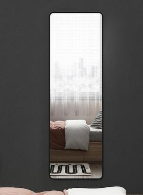 全身穿衣镜子墙家卧室壁挂玄贴关轻奢化免妆打IOF孔挂墙可粘试用