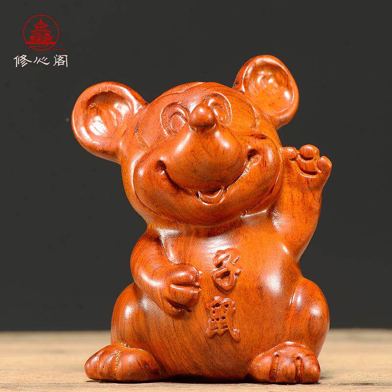 根雕十二生肖摆件1全套2生肖鼠牛虎兔xxg-0099龙猪蛇马羊猴鸡狗木