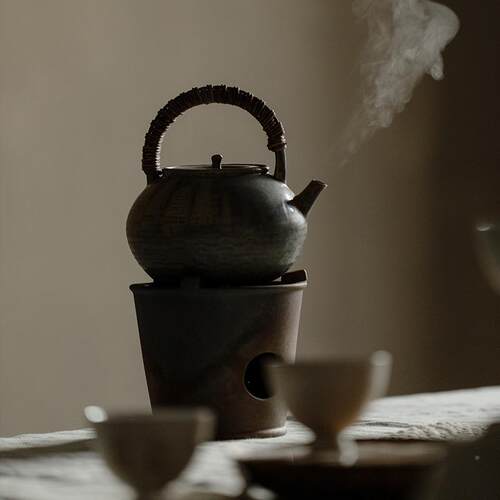 梵汝HA日式粗陶手工藤围炉器茶提煮梁壶创意户外泡茶煮茶壶单编壶