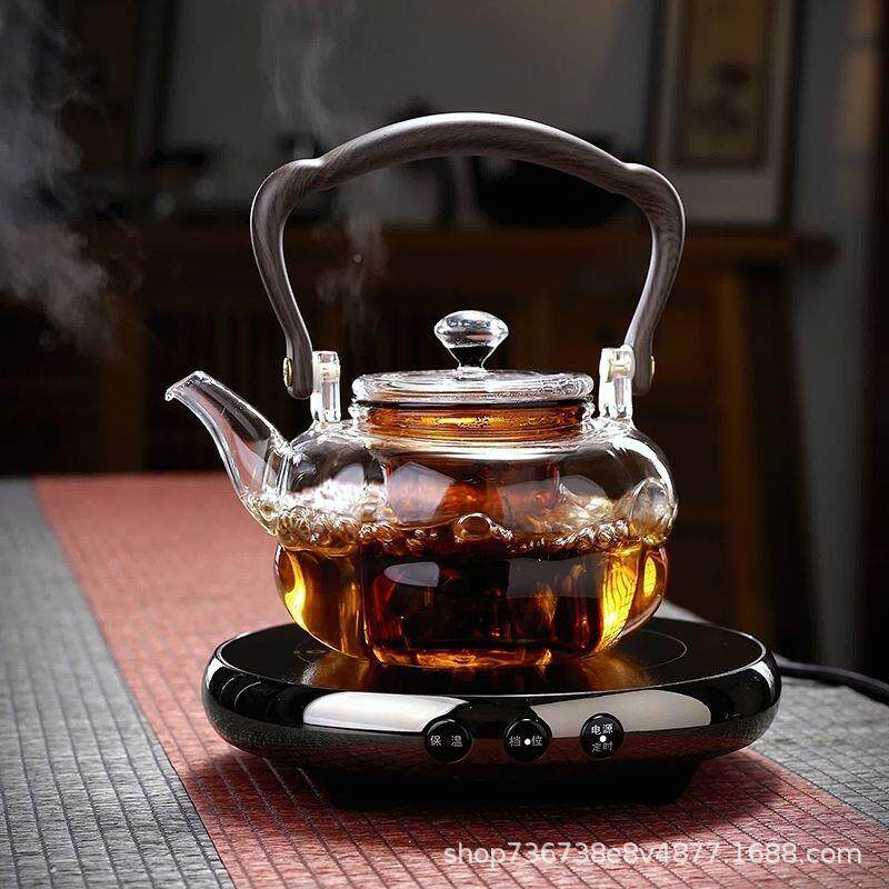 玻煮茶壶家茶用璃电陶炉事事如意煮茶器烧水壶红绿壶个人专用泡茶