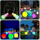 款 户外泳池新C装 饰灯LEDJUE太阳能球灯34M浮充气灯防水变色发光灯