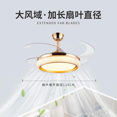 隐风扇灯新款扇吸顶吊隐形家用客厅形餐885厅卧吊室带电扇一体灯