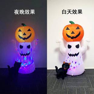 万节圣诞订节南瓜充气气模光圣摆件庭院装 饰灯万KEN发圣节制做