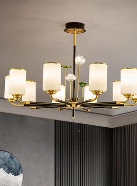 2灯025年新式全铜吊中灯客厅49368高端古典大气中室国风茶书房荷