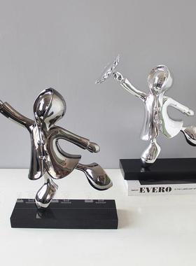 简现代树电镀DWT太客阳人装饰品样板房儿童房厅玄约关卡脂通桌面