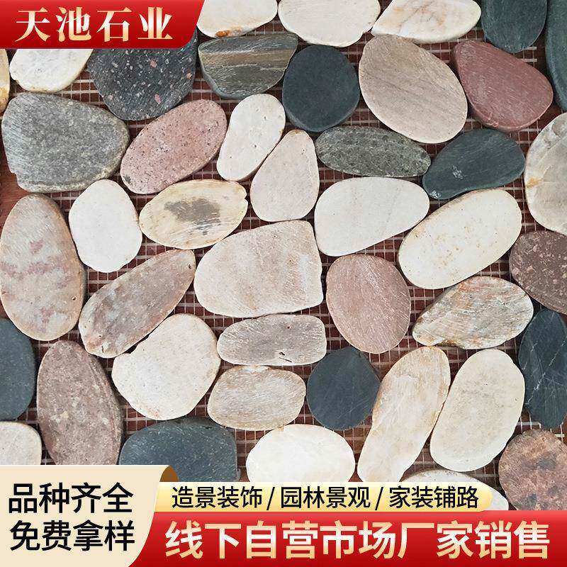 五彩鹅卵网家装铺511装石网片背景片视墙面造型石厂家生电产
