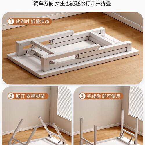 可桌子简易出租屋书桌叠学写字桌长方形家用办习公折电脑桌椅4GbC