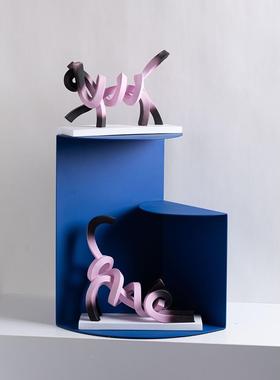 现代简约摆懒猫装树脂件卡通样板间儿童装房家居ali-6969软创意饰