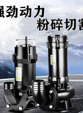 上海人QKA民污水泵排污泵20家抽粪抽泥浆潜水泵用2小型抽水机V切