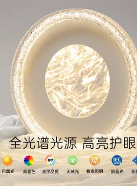 025新款16733意式极简圆云雾卧室灯吸顶房间形灯具全光2谱led现代