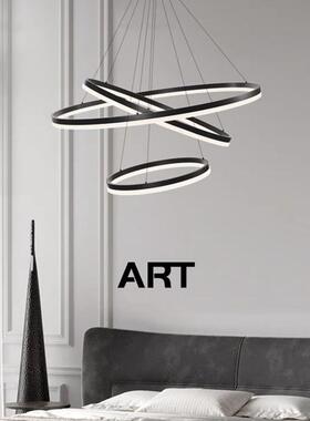 简约吊9021D黑灯现代e亚克客厅灯ld服创意餐厅办公室力装卧室书房