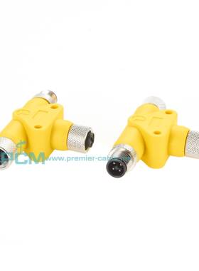 IP6M1TLM4137KS编码T型4芯公头母头器分路直插式电源2连接器