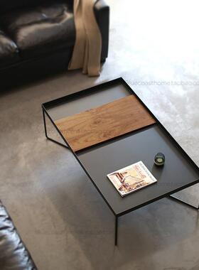 北美黑胡桃木木TOG茶几方小茶几长方餐形实铁艺桌子形桌简约极简