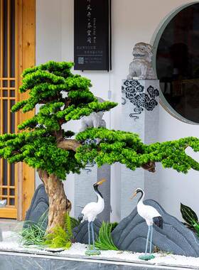 迎松客松仿真树大型假YKC-01树新式楼梯间造景室内树酒店窗装饰绿