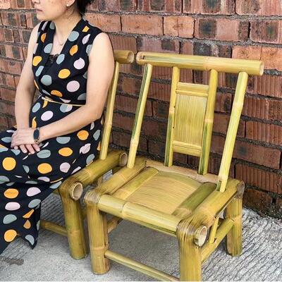 竹椅子农家手工制成作纯楠竹人纯靠背座椅985竹编竹凳子老式统传