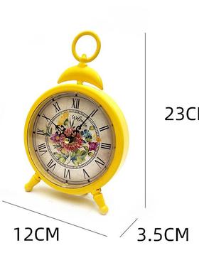 新款卡通创意钟饰时学生钟装饰铁艺艺术摆件装修RH15009座装热卖