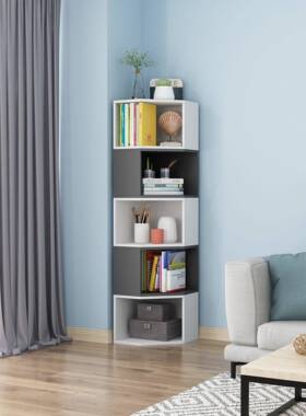 0J三落地储物IBN柜简简约拐角置物代架转角书角架单简易现书柜转