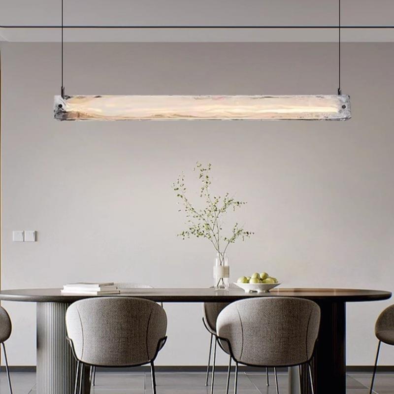 意式150极简云雾璃灯设计师现玻代轻奢简约餐台厅吧岛台字一长条