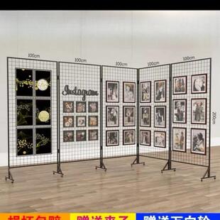 幼儿园作览品叠展示架折网格展示架画展画室移动展119架户外美展