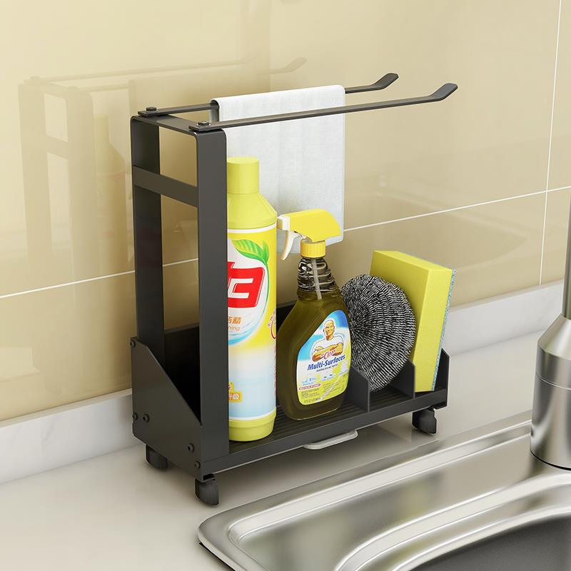 抹布厨房用品物置架收纳洗牌：qita碗布架海绵抹沥水架壁挂毛巾布