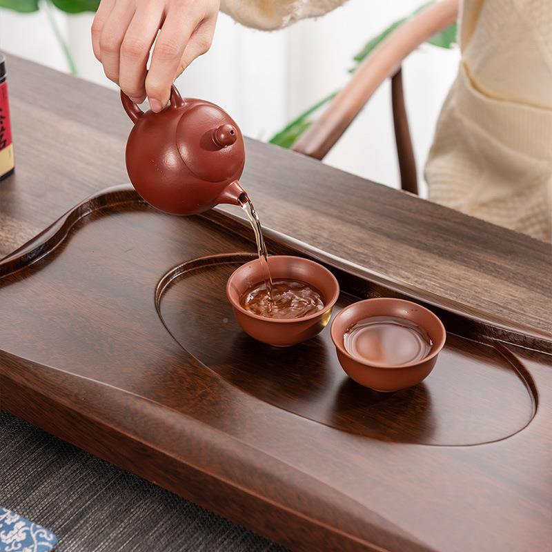 家用胡桃色盘茶具托客厅高办公室茶海实木小型档干泡茶台200452新