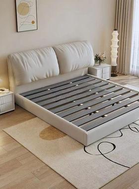 奶油风耳朵科技布艺床1.8米代YET现包约双人简主卧小户型软婚床