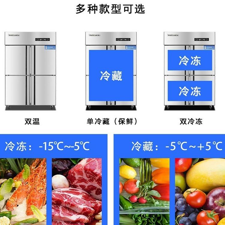 爱雪四门冰式箱商用507大容量冷冻藏双温展示冷柜厨房不锈钢立冰