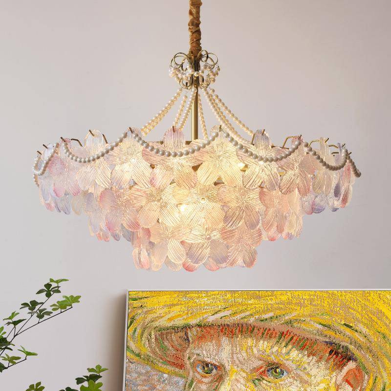 276意五叶草气全光谱法式水晶吊灯客厅现灯卧室温馨大简约代新创