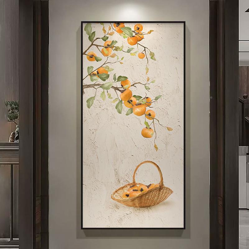 牡丹画户玄PAZ入关装饰新中式画客厅走廊过道挂壁画玄幻画竖版肌
