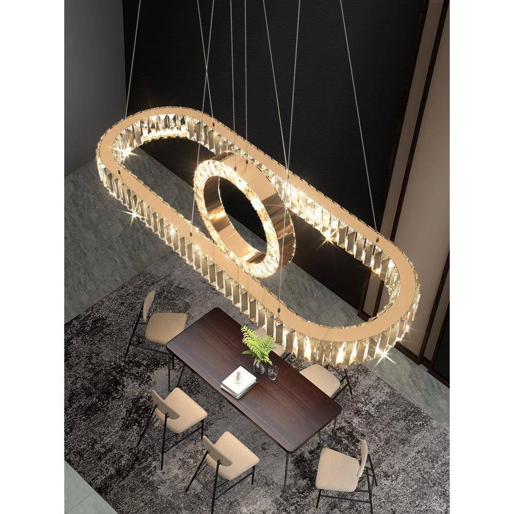 轻奢462水简晶灯餐厅吊灯现代约大气餐吧台灯202桌5年新款创意电