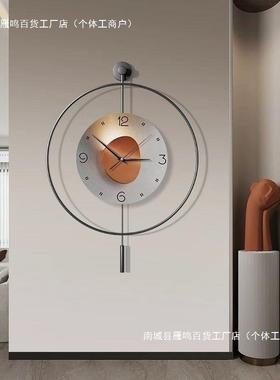 代简约客挂西钟班牙时BVI尚挂墙时钟轻奢抽象餐厅厅钟表装饰现画