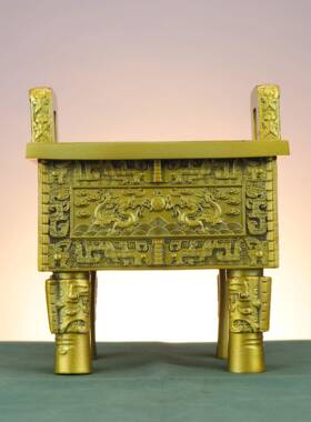 杨0111铜记鼎家办公室铜摆龙件居厂家铜鼎铜鼎双财富宝鼎