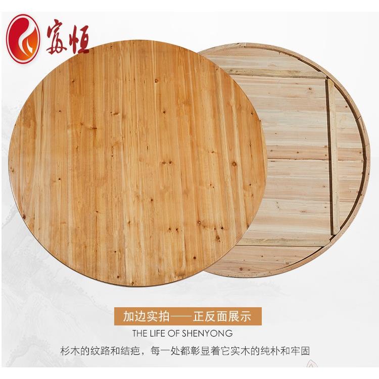 7W木杉木圆形5餐桌折叠圆桌001面实台面10人1家用2餐厅.6米3米大