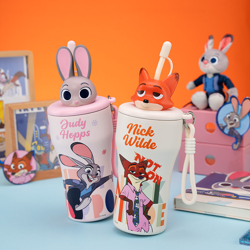 疯狂动物城朱迪尼克保温杯奶茶杯可爱卡通吸管杯咖啡杯大容量水杯,餐饮具,保冷/保温杯,淘宝优惠券,粉丝福利购,淘宝优惠卷