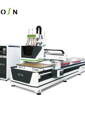 板式家具数控开料机SXA1350P-2两工序双工位+排钻组开料机