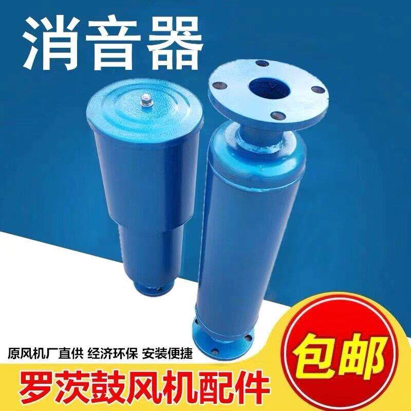 三叶罗茨鼓风机进出口消音器配件滤芯管道降噪各种型号消音器