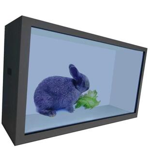 32寸液晶透明展示柜 触摸互动3D透明柜 商用橱窗透明屏广告机厂家
