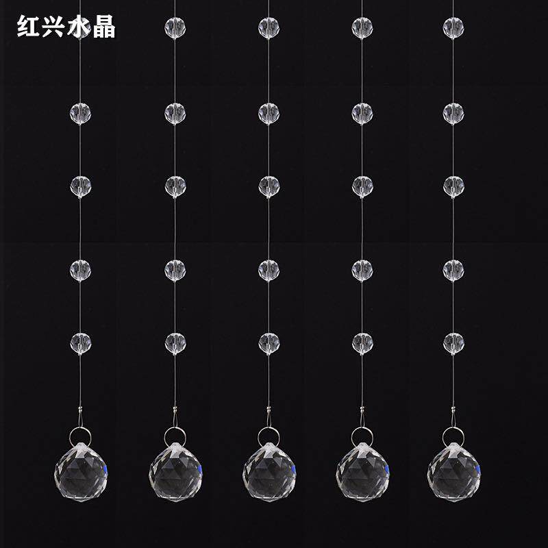 网红水晶珠帘婚庆道具水晶珠线帘婚礼吊顶装饰场景布置菠萝珠14MM