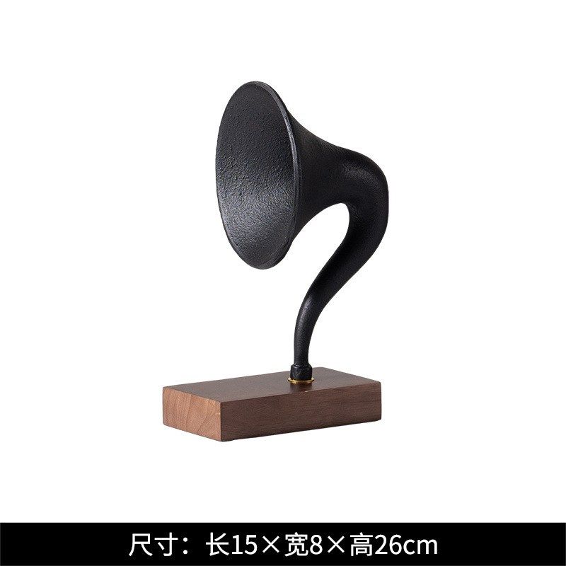 美式复古留声机摆件客厅玄关酒柜电视柜轻奢高端音乐艺术装饰品